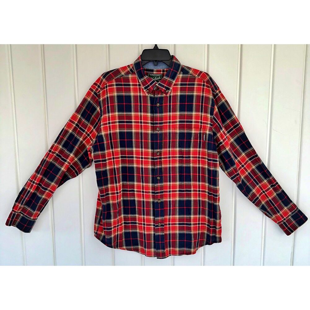 Vintage Men's Woolrich Flannel Cotton Shirt Button Down Size Large
